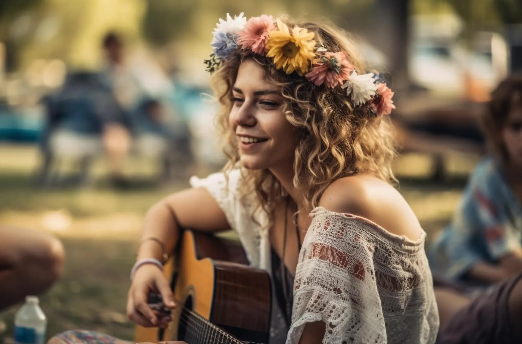 Junge Frau mit Gitarre